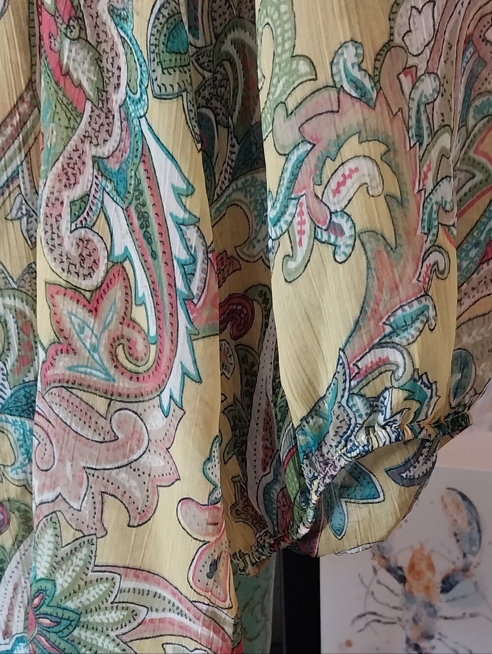 Charter Club - Sheer Floral Blouse in Pale Chartreuse - Picture 2 of 8